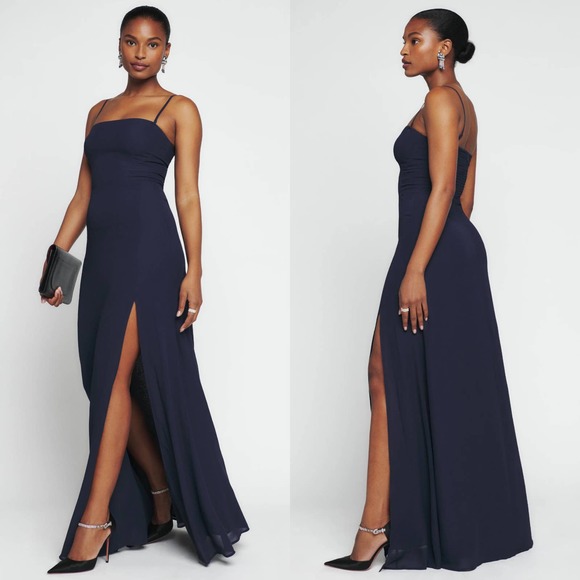 Reformation Dresses & Skirts - NEW Reformation Ingrid Navy Blue Maxi Dress Size 2